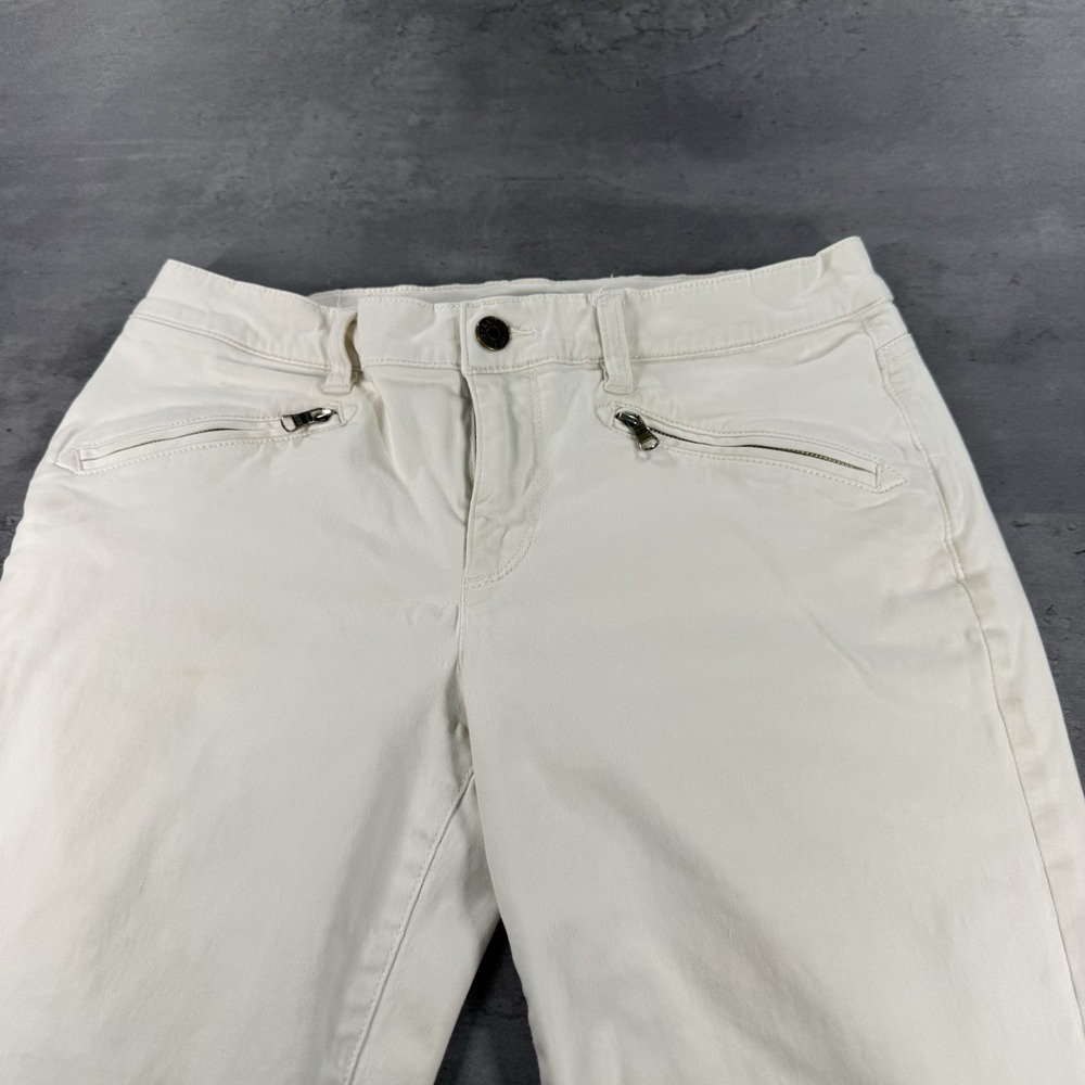 Polo Ralph Lauren Pants Womens 8 White Zipped Pockets‎ Stretch Slim Skinny Work
